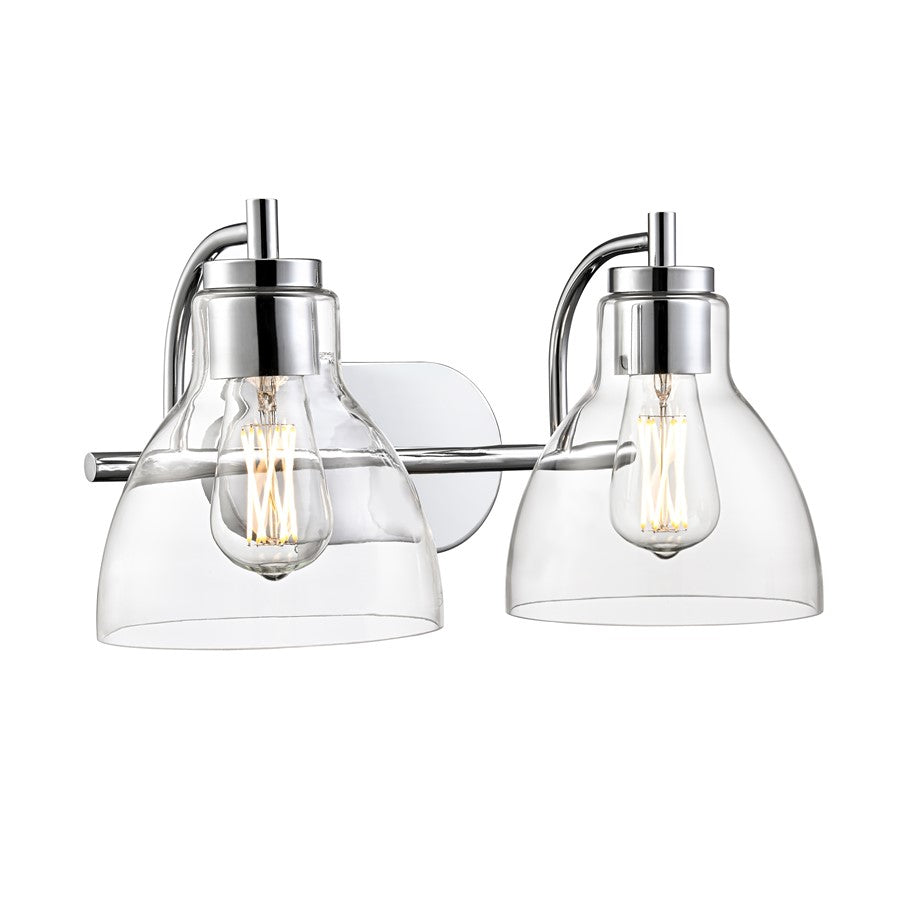 Millennium Lighting Knightsdale 17.5" 2Lt Vanity, Chrome/Clear - 6202-CH