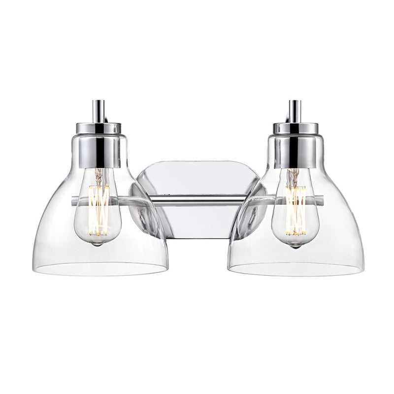 Millennium Lighting Knightsdale 17.5" 2Lt Vanity, Chrome/Clear