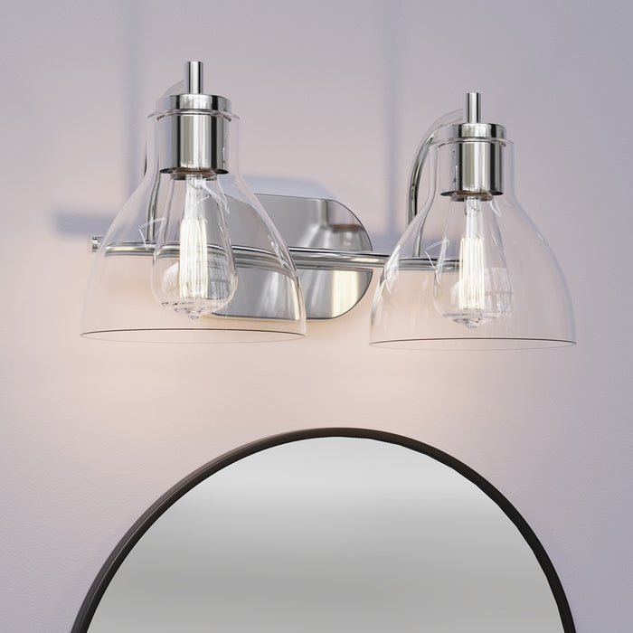 Millennium Lighting Knightsdale 17.5" 2Lt Vanity, Chrome/Clear
