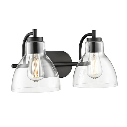 Millennium Lighting Knightsdale 17.5" 2Lt Vanity, Matte Black/Clear - 6202-MB