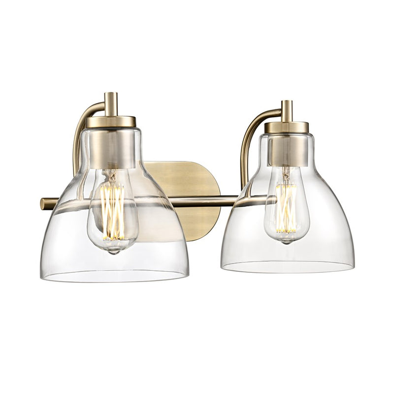 Millennium Lighting Knightsdale 17.5" 2Lt Vanity, Modern Gold/Clear - 6202-MG