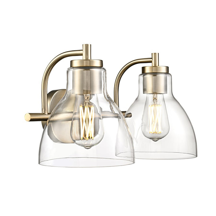 Millennium Lighting Knightsdale 17.5" 2Lt Vanity, Modern Gold/Clear