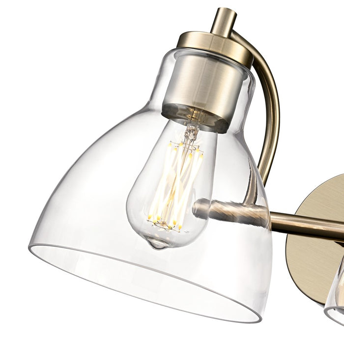 Millennium Lighting Knightsdale 17.5" 2Lt Vanity, Modern Gold/Clear