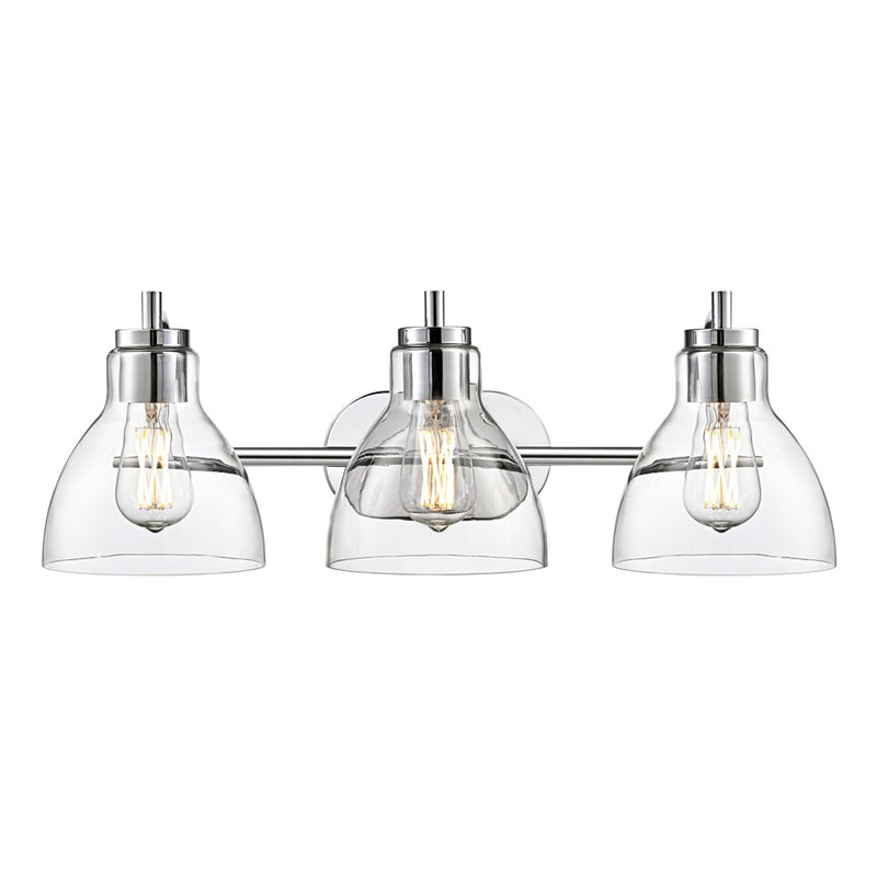 Millennium Lighting Knightsdale 25.25" 3Lt Vanity, Chrome/Clear