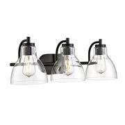 Millennium Lighting Knightsdale 25.25" 3Lt Vanity, Matte Black/Clear - 6203-MB