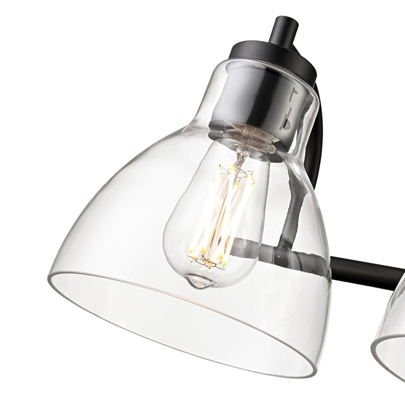 Millennium Lighting Knightsdale 25.25" 3Lt Vanity, Matte Black/Clear