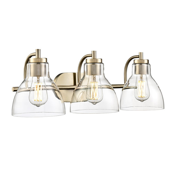 Millennium Lighting Knightsdale 25.25" 3Lt Vanity, Modern Gold/Clear - 6203-MG