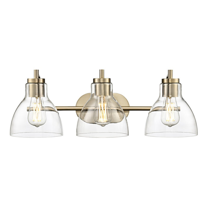 Millennium Lighting Knightsdale 25.25" 3Lt Vanity, Modern Gold/Clear