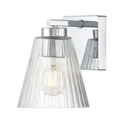 Millennium Riville 1Lt Wall Sconce, Chrome/Clear Striated - 63001-CH