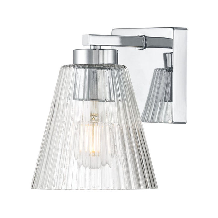 Millennium Riville 1Lt Wall Sconce, Chrome/Clear Striated