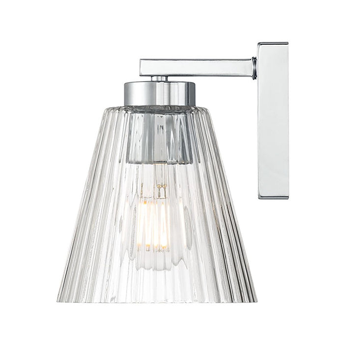 Millennium Riville 1Lt Wall Sconce, Chrome/Clear Striated