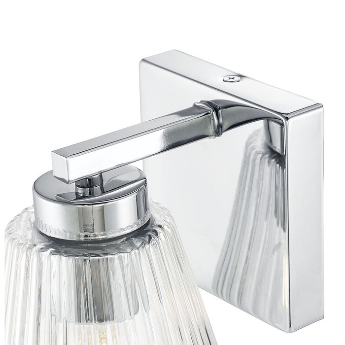 Millennium Riville 1Lt Wall Sconce, Chrome/Clear Striated