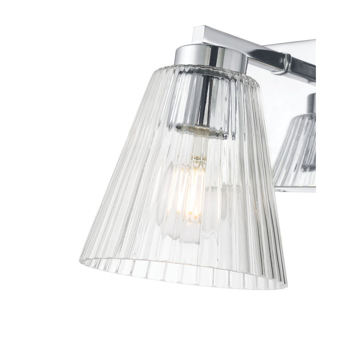 Millennium Riville 1Lt Wall Sconce, Chrome/Clear Striated