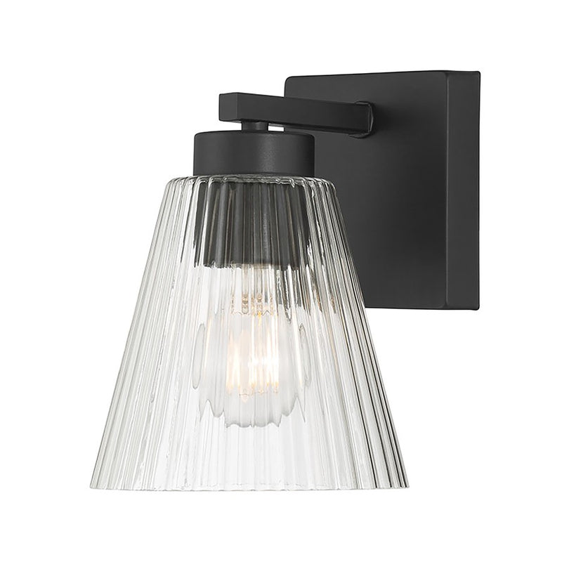 Millennium Riville 1Lt Wall Sconce, Black/Clear Striated - 63001-MB