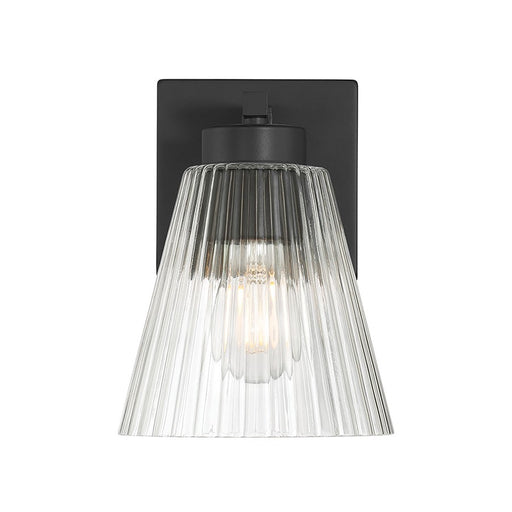Millennium Riville 1Lt Wall Sconce, Black/Clear Striated