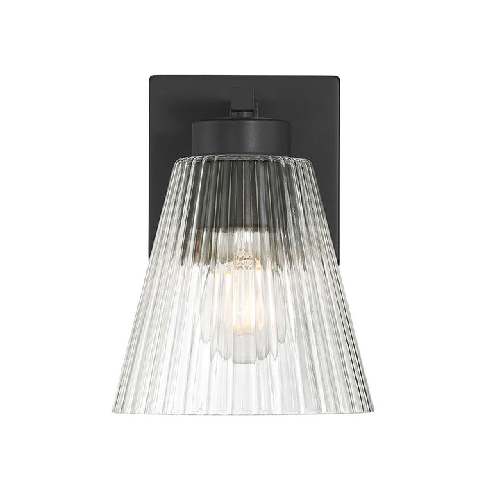 Millennium Riville 1Lt Wall Sconce, Black/Clear Striated