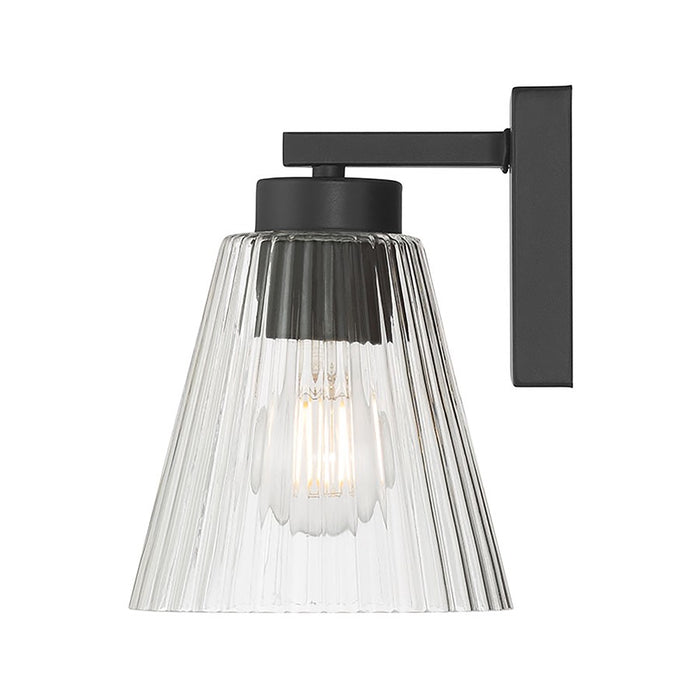 Millennium Riville 1Lt Wall Sconce, Black/Clear Striated