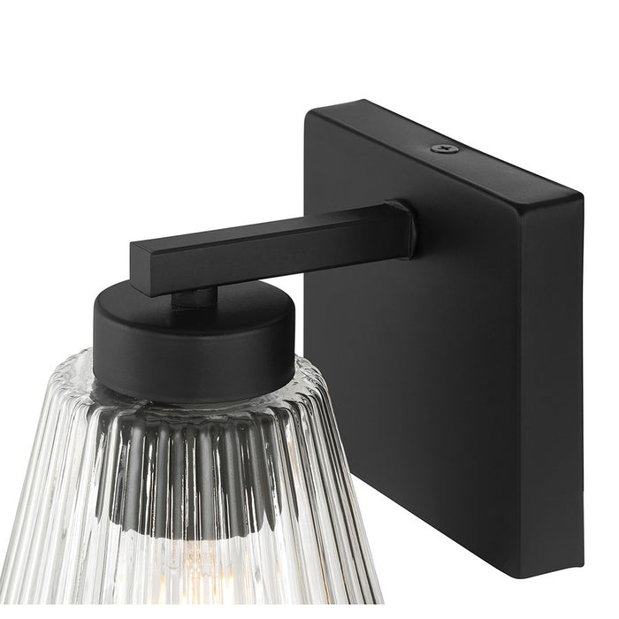 Millennium Riville 1Lt Wall Sconce, Black/Clear Striated