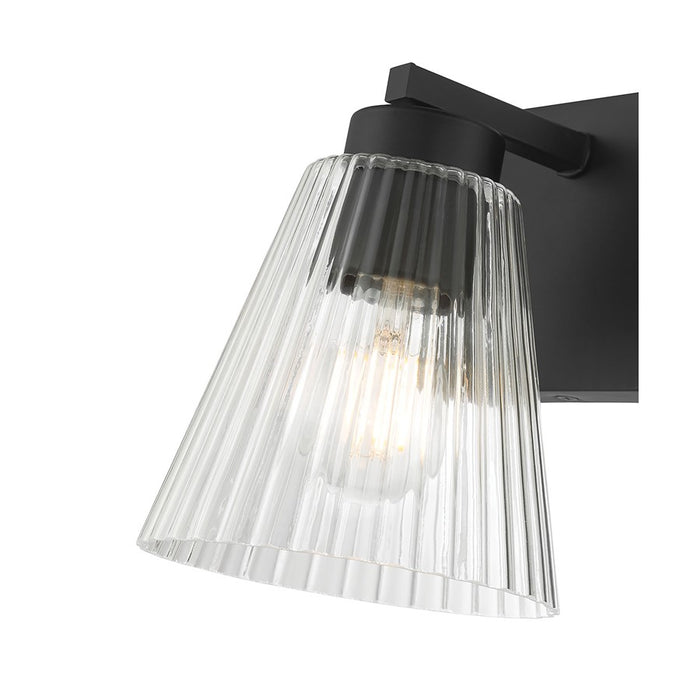 Millennium Riville 1Lt Wall Sconce, Black/Clear Striated