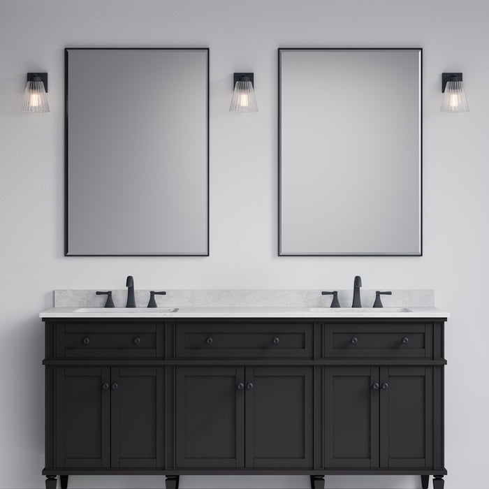 Millennium Riville 1Lt Wall Sconce, Black/Clear Striated