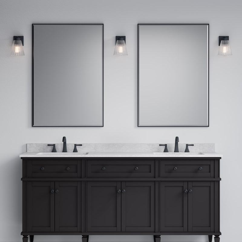 Millennium Riville 1Lt Wall Sconce, Black/Clear Striated