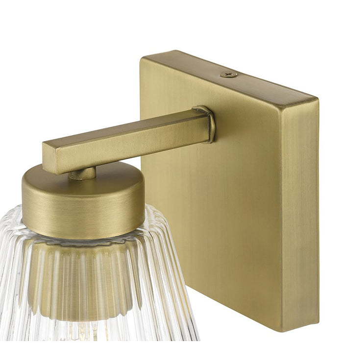 Millennium Riville 1Lt Wall Sconce, Brass/Clear Striated