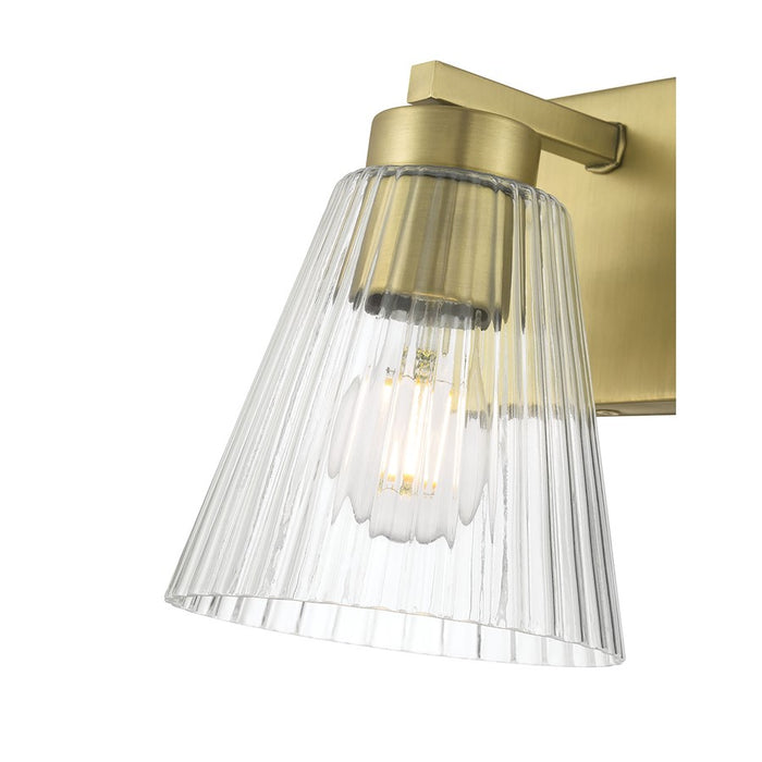 Millennium Riville 1Lt Wall Sconce, Brass/Clear Striated