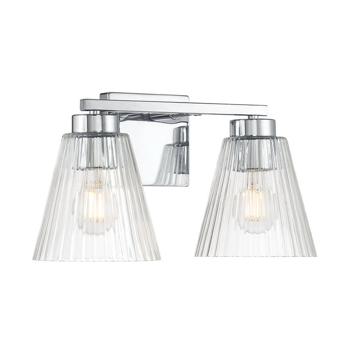 Millennium Riville 2Lt Bathroom Vanity Light, Chrome/Clear Striated - 63002-CH