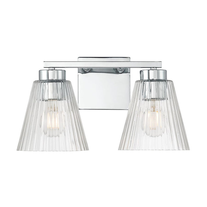 Millennium Riville 2Lt Bathroom Vanity Light, Chrome/Clear Striated