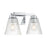 Millennium Riville 2Lt Bathroom Vanity Light, Chrome/Clear Striated
