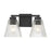 Millennium Riville 2Lt Bathroom Vanity Light, Black/Clear Striated
