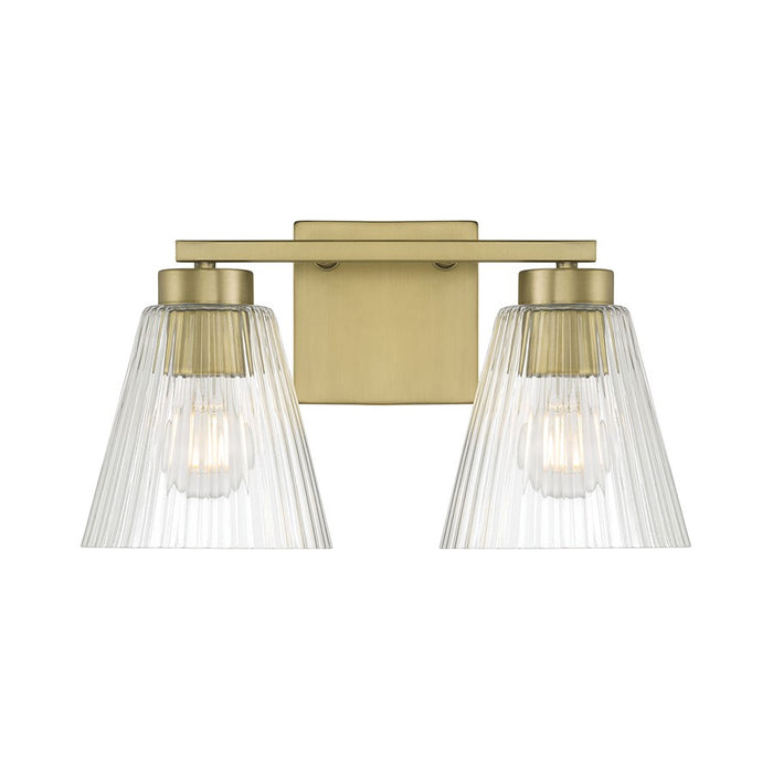 Millennium Riville 2Lt Bathroom Vanity Light, Brass/Clear Striated