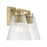 Millennium Riville 2Lt Bathroom Vanity Light, Brass/Clear Striated