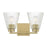 Millennium Riville 2Lt Bathroom Vanity Light, Brass/Clear Striated