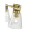 Millennium Riville 2Lt Bathroom Vanity Light, Brass/Clear Striated