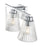 Millennium Riville 3Lt Bathroom Vanity Light, Chrome/Clear Striated