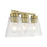 Millennium Riville 3Lt Bathroom Vanity Light, Brass/Clear Striated