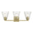 Millennium Riville 3Lt Bathroom Vanity Light, Brass/Clear Striated