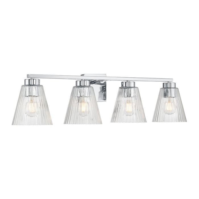 Millennium Riville 4Lt Bathroom Vanity Light, Chrome/Clear Striated - 63004-CH