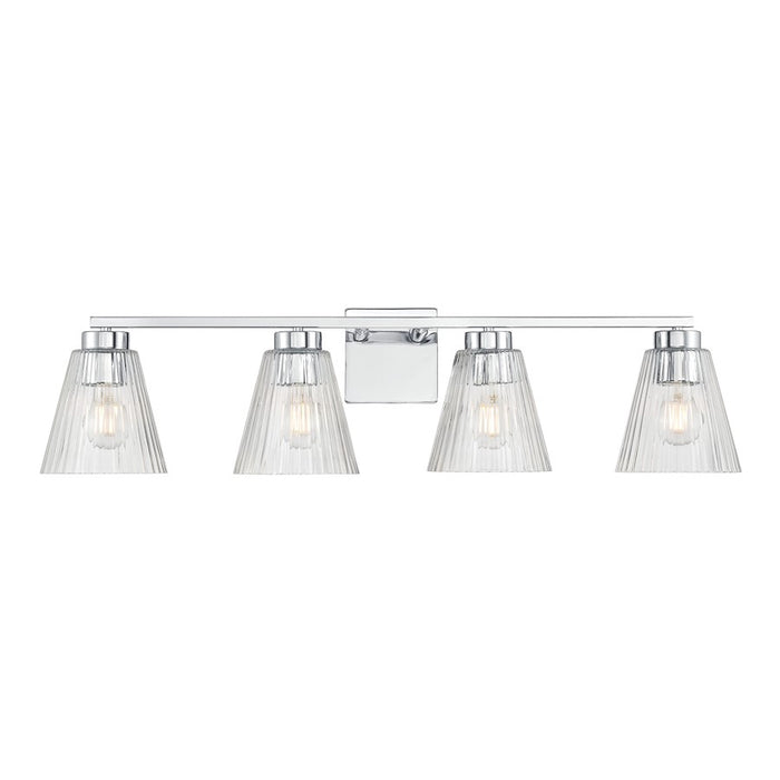 Millennium Riville 4Lt Bathroom Vanity Light, Chrome/Clear Striated