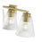 Millennium Riville 4Lt Bathroom Vanity Light, Brass/Clear Striated