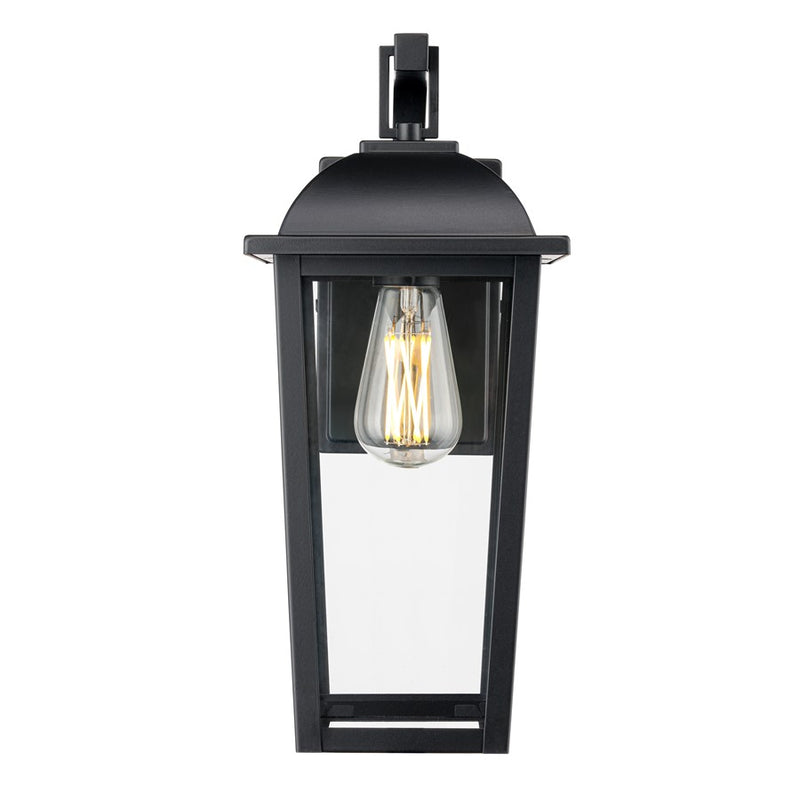 Millennium Houston 17" High 1Lt Outdoor Wall Lantern, Black/Clear