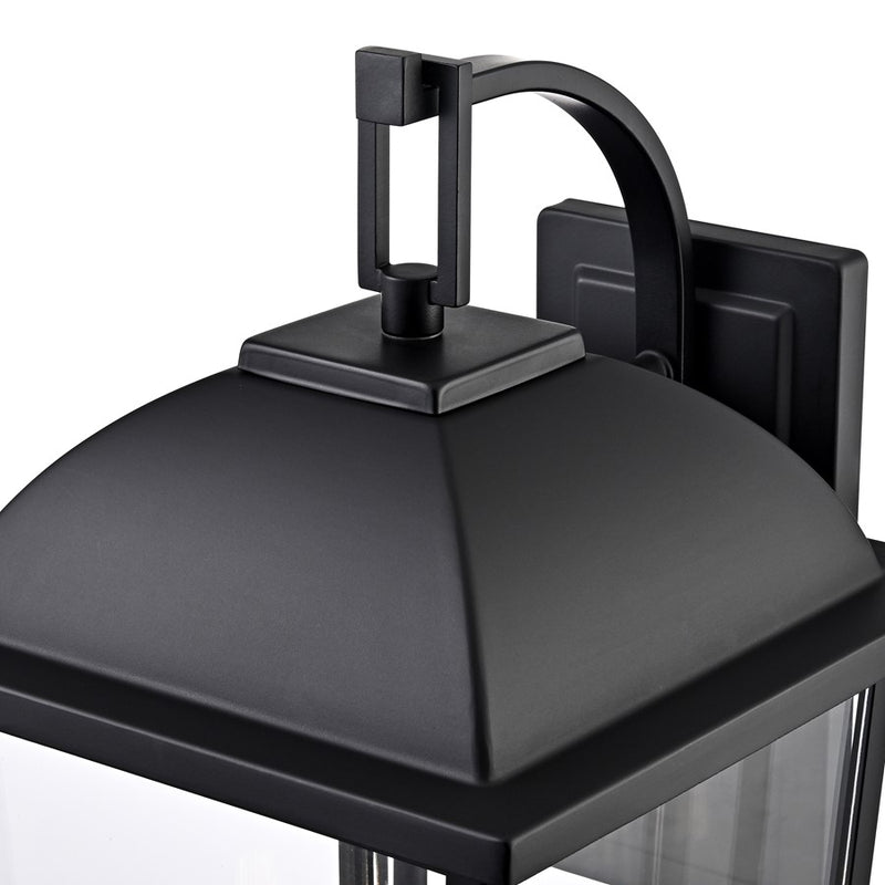 Millennium Houston 24" High 3Lt Outdoor Wall Lantern, Black/Clear