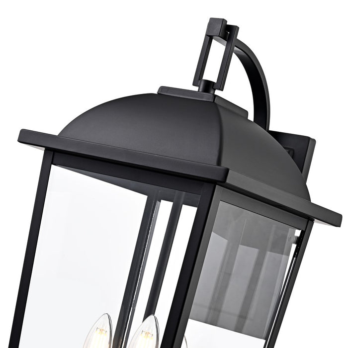 Millennium Houston 24" High 3Lt Outdoor Wall Lantern, Black/Clear
