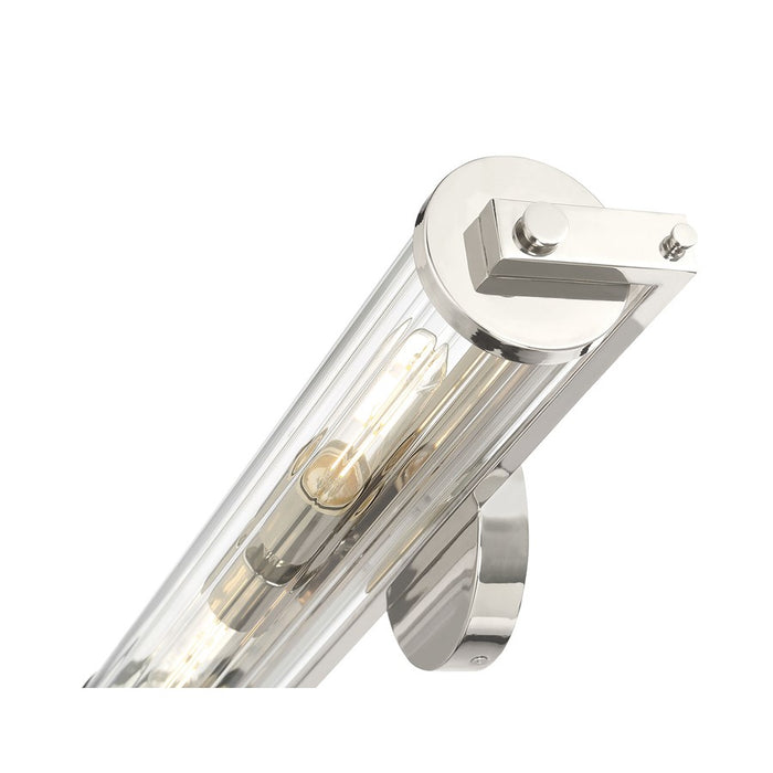 Millennium Cylora 2Lt Bathroom VanityLt Bar, Nickel/Clear Striated