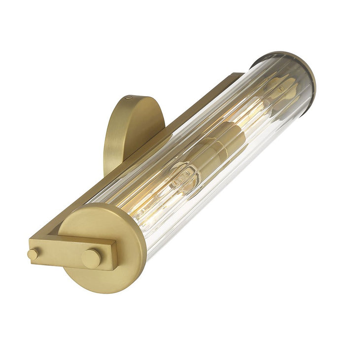 Millennium Cylora 2Lt Bathroom VanityLt Bar, Brass/Clear Striated
