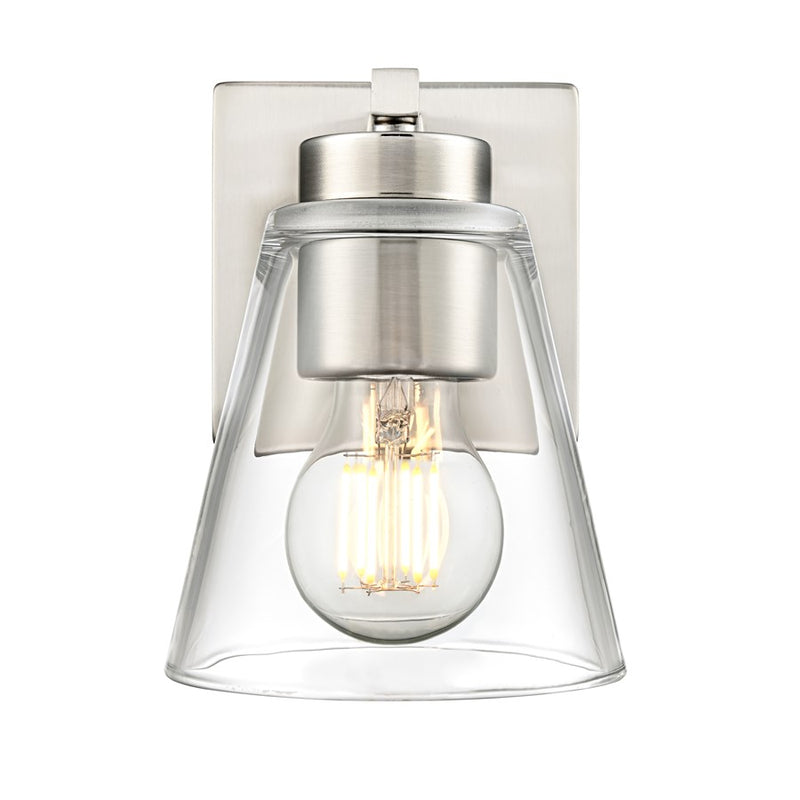 Millennium Lighting Strayhan 6.75" High 1Lt Wall Sconce, Nickel/Clear