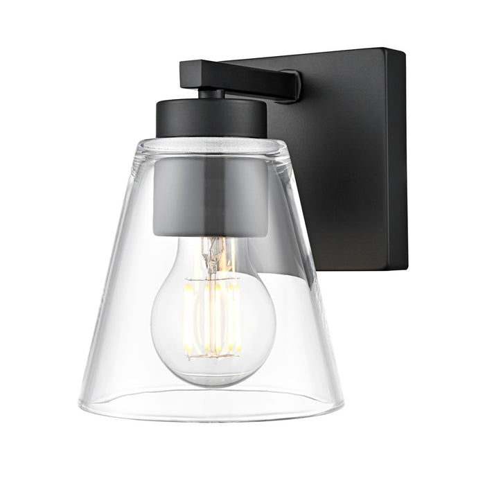 Millennium Lighting Strayhan 6.75" High 1Lt Wall Sconce, Black/Clear - 64001-MB