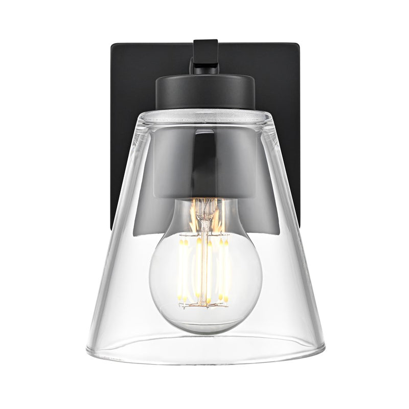 Millennium Lighting Strayhan 6.75" High 1Lt Wall Sconce, Black/Clear