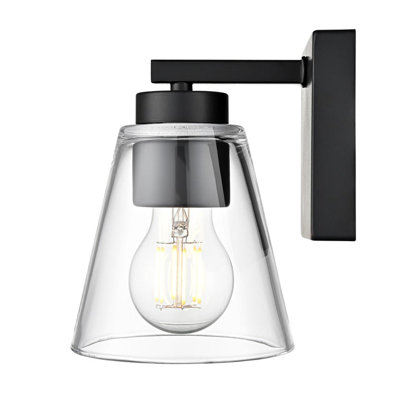 Millennium Lighting Strayhan 6.75" High 1Lt Wall Sconce, Black/Clear